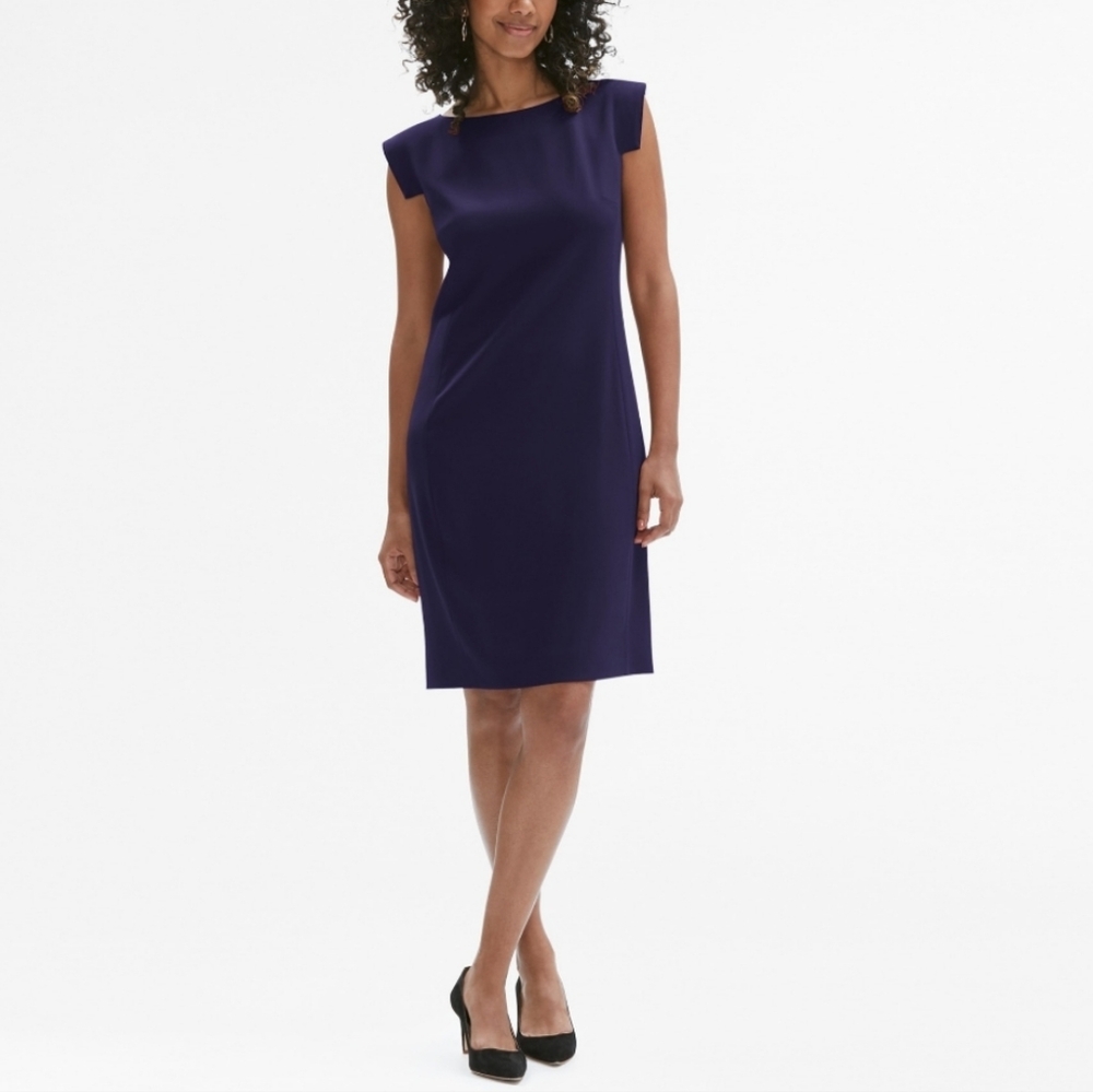 MM Lafleur Sarah Navy Blue Sheath Dress